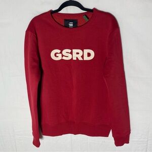 G-Star Raw Red Crew Neck Sweatshirt W White Logo M